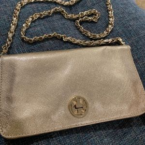 Tory Burch “Gold” clutch with detachable chain